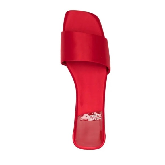 Jeffrey Campbell Red Satin slip on kitten mule 10 - Picture 2 of 10